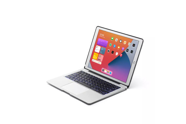 iPadspullekes.nl iPad Pro 12.9 (2017) toetsenbord hoes zilver met trackpad muis