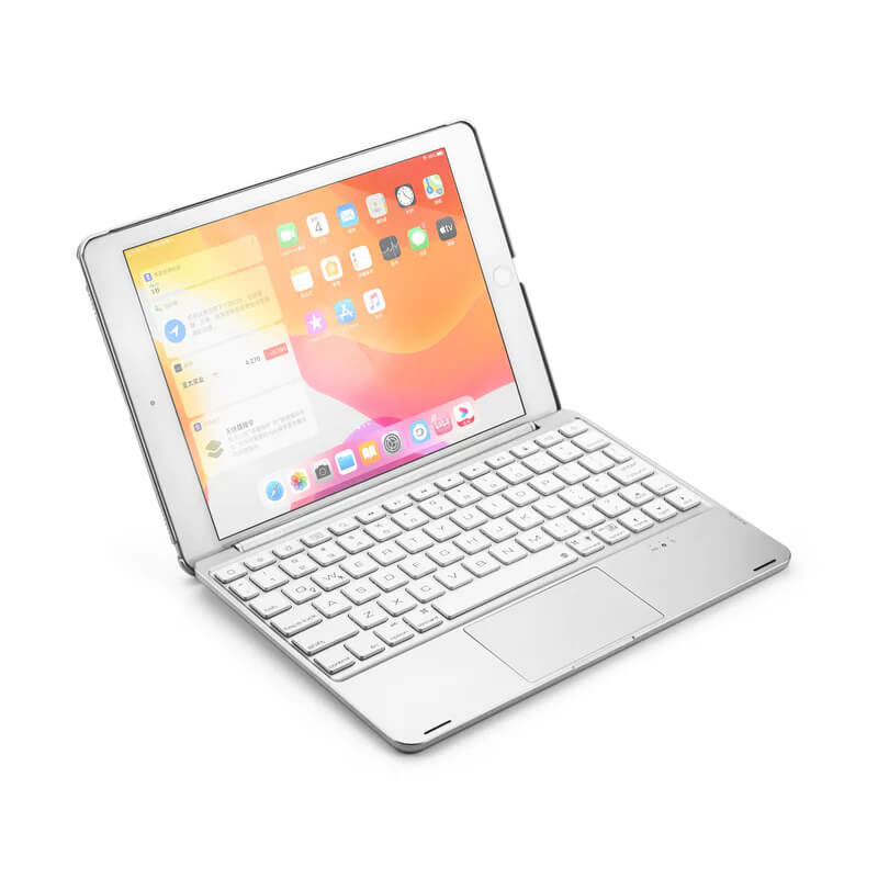 iPad 2020/2021 10.2 Inch  toetsenbord hoes zilver met touchpad