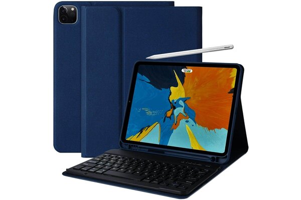 iPadspullekes.nl iPad Pro 12,9 Inch 2020/2021 hoes met afneembaar toetsenbord Blauw