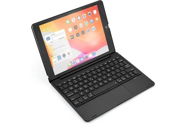 iPadspullekes.nl iPad 2020/2021 10.2 Inch toetsenbord hoes met touchpad zwart