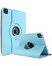iPadspullekes.nl iPad Air 13-inch (2024) 360 Graden Hoes Licht Blauw Leer