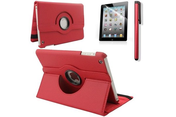 iPadspullekes.nl iPad Mini 4 hoes 360 graden leer rood