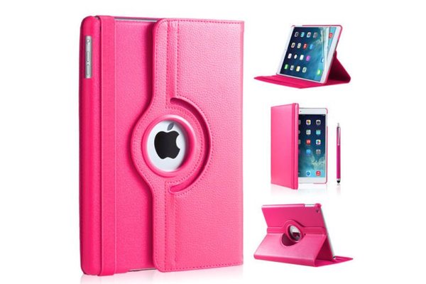iPadspullekes.nl iPad Pro 9,7 hoes 360 graden roze leer
