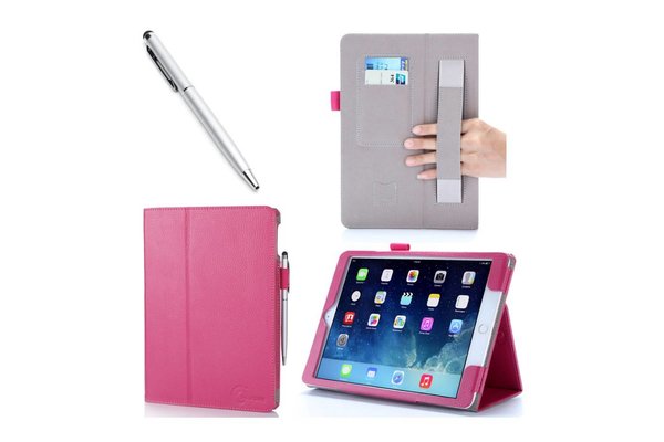 i-Blason iPad Air 2 Leather Slim Book Case magenta