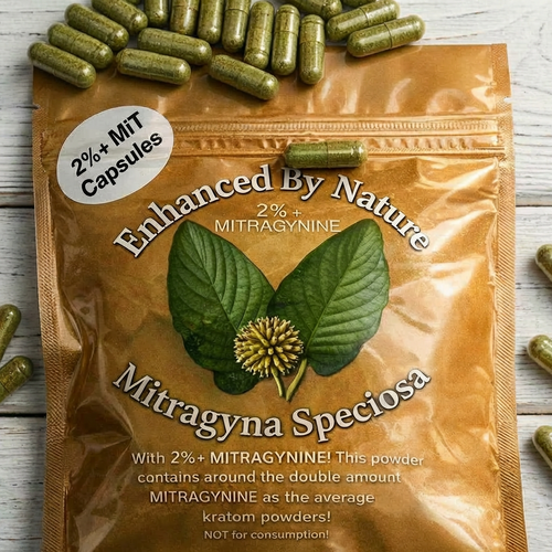 Kapseln /  Contains around  2x  more Mitragynine than regular  Kratom.25/ 50/ 100 gramm 