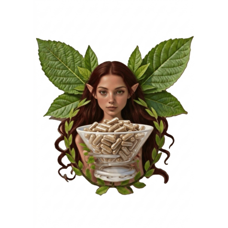 Vietnamesisches Kratom Pulver in pflanzlichen Kapseln für präzise botanische Analysen.-2