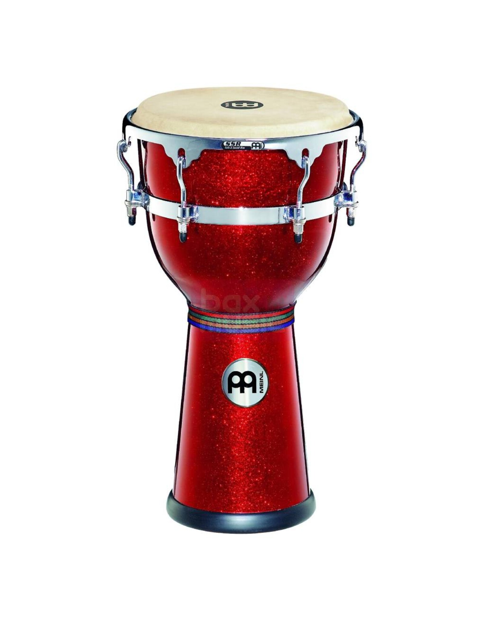Meinl DJF3RSP fiber optic djembe, 12 inch red sparkle used model clearance
