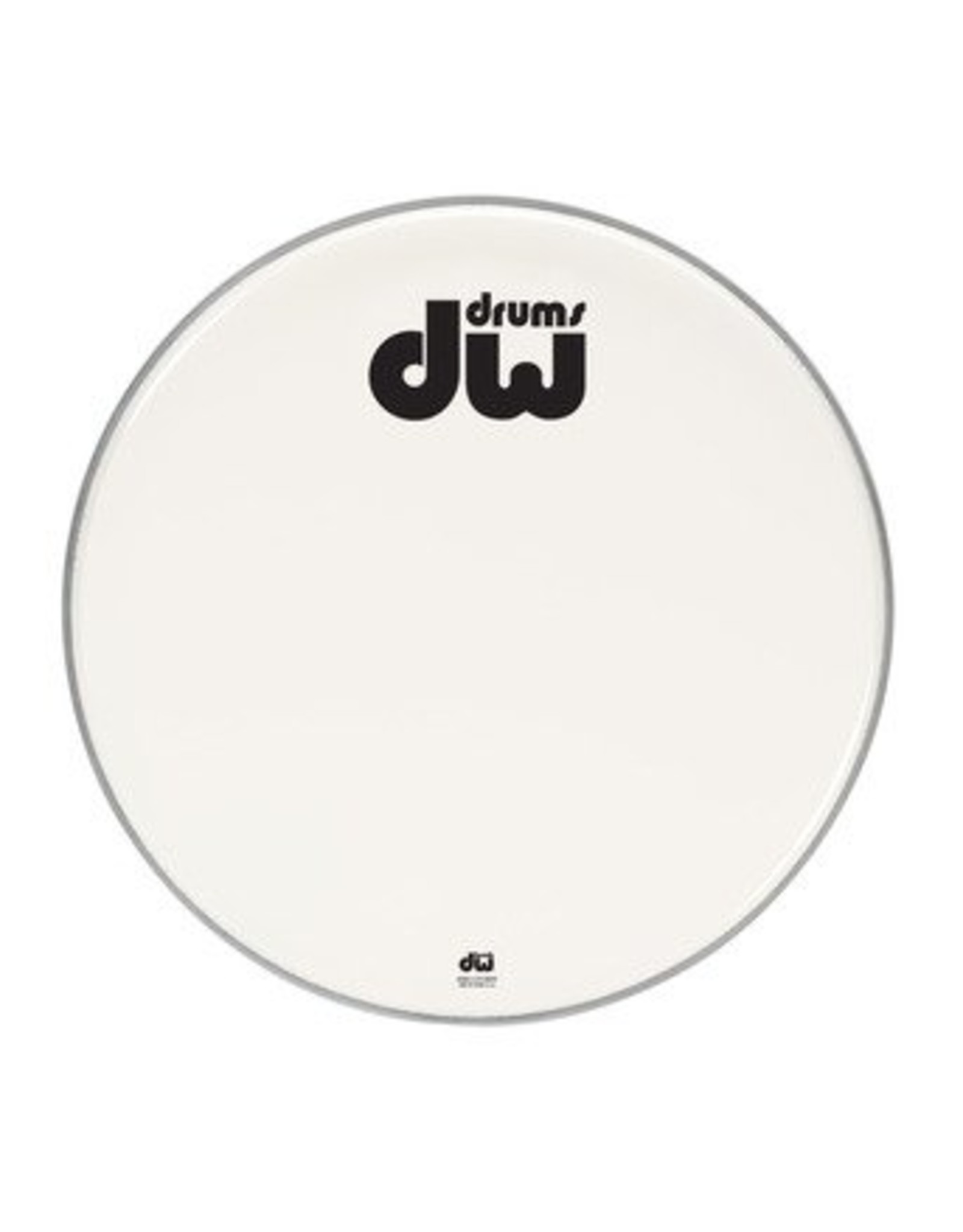 DW bassdrum 23 fronthead smooth white black natural double