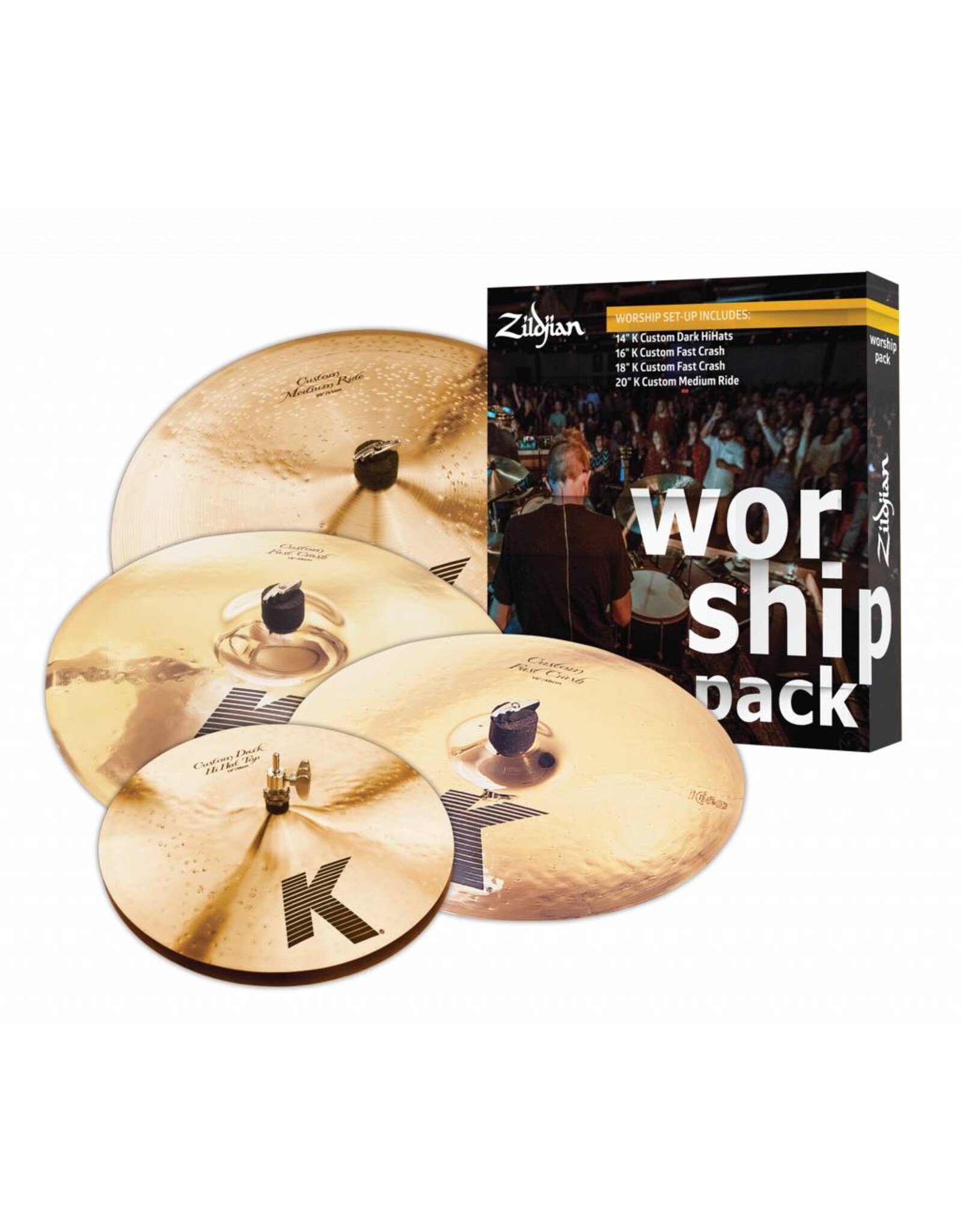 Zildjian ZILDJIAN Cymbal set, K Custom, Worship Pack, 14H/16+18Cr/20R