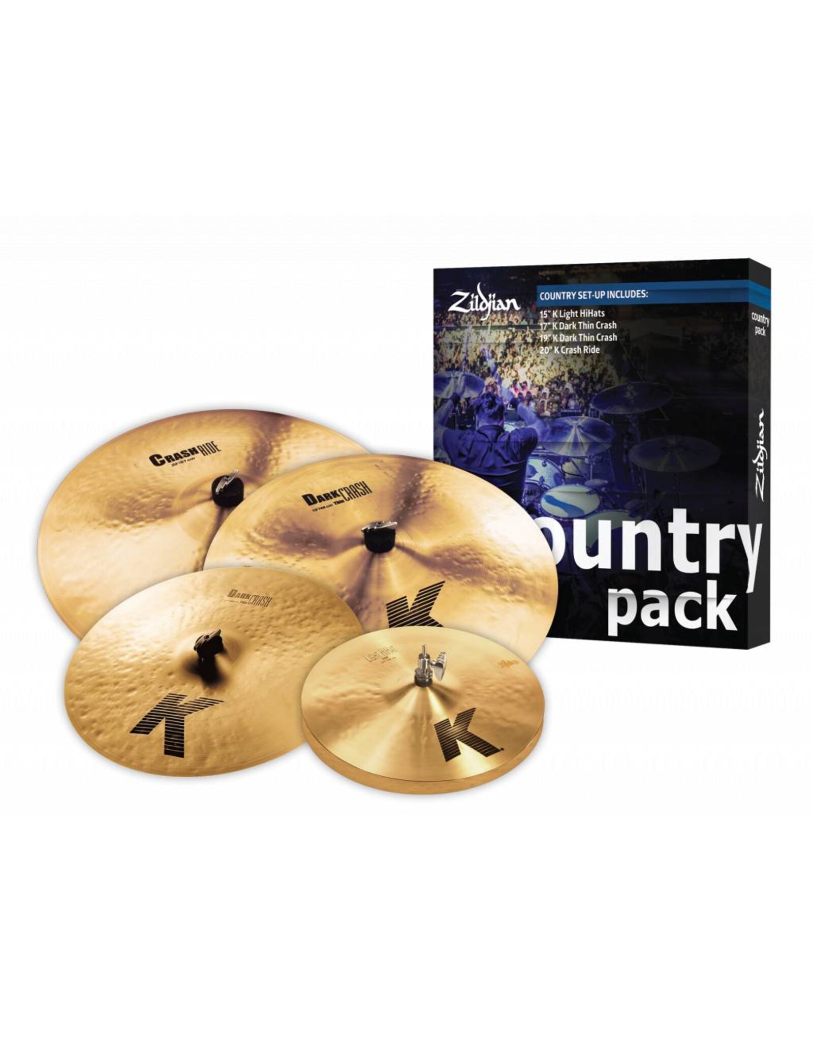Zildjian Cymbal set, K Zildjian, Country Pack, 15H/17+19Cr/20CrR