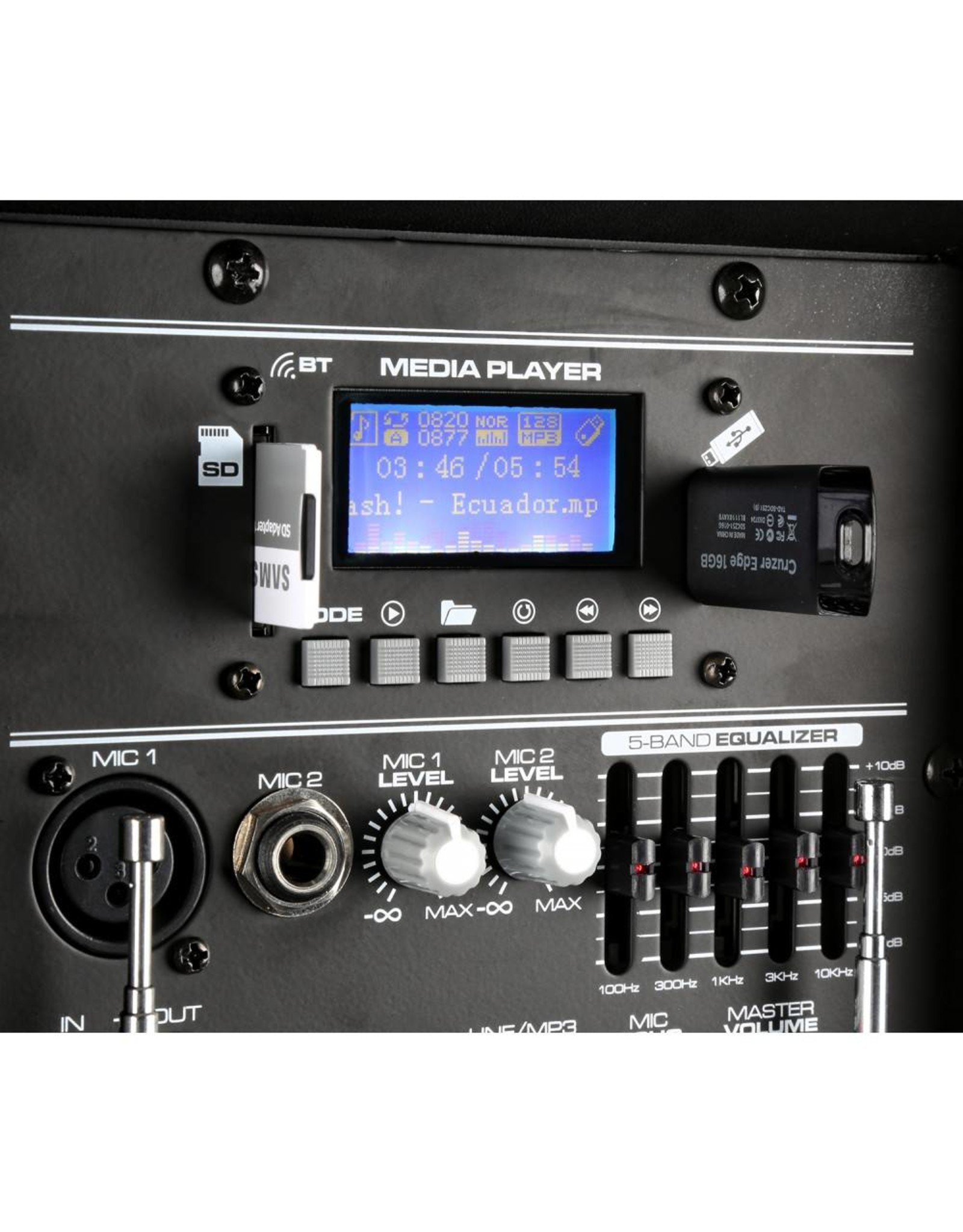 Vonyx Vonyx	SPJ-PA912 Mobiele Geluidsinstallatie ABS 12" 2 UHF/USB/MP3