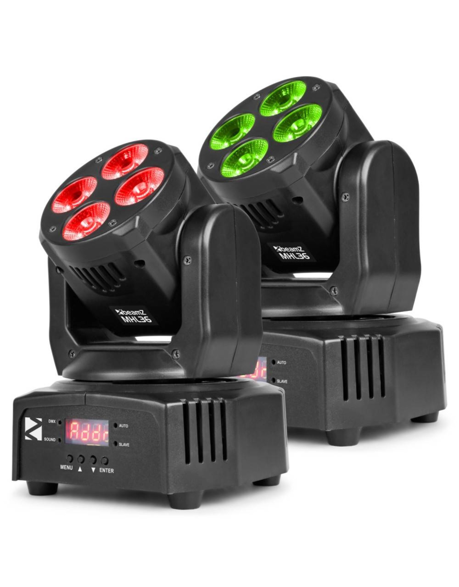 Beamz MHL36 Moving head set of 2 in bag