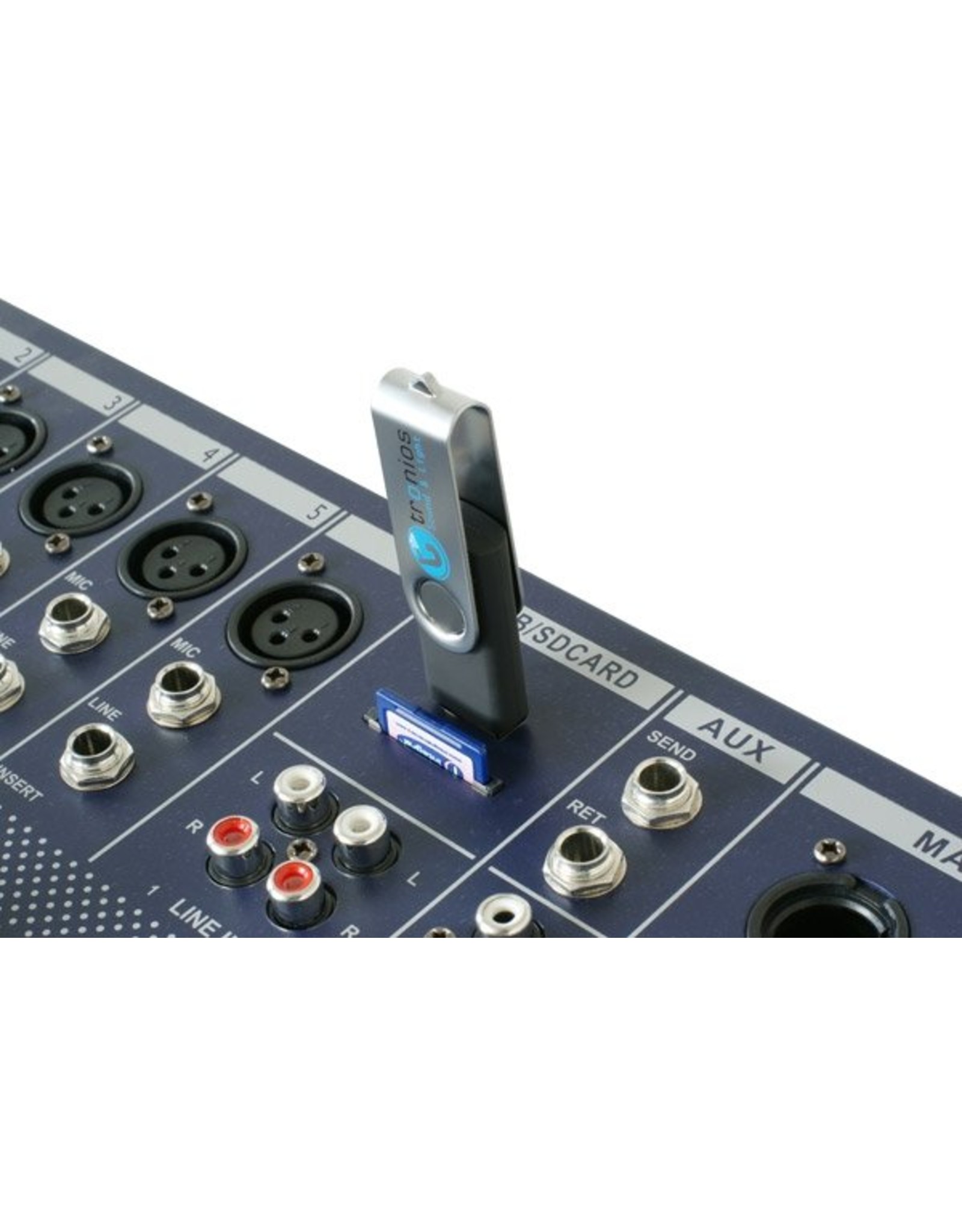 PD Power Dynamics PDM-S602A 6-Kanaals mixer met versterker DSP/MP3