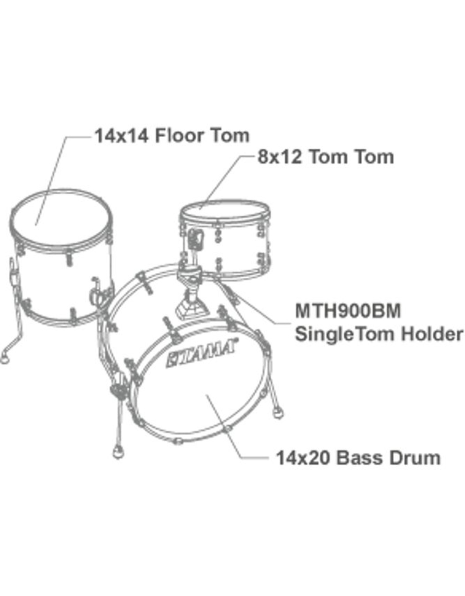 Tama LSP30CS-TWS S.L.P. Fat Spruce 3-delige shellset stage demo kit