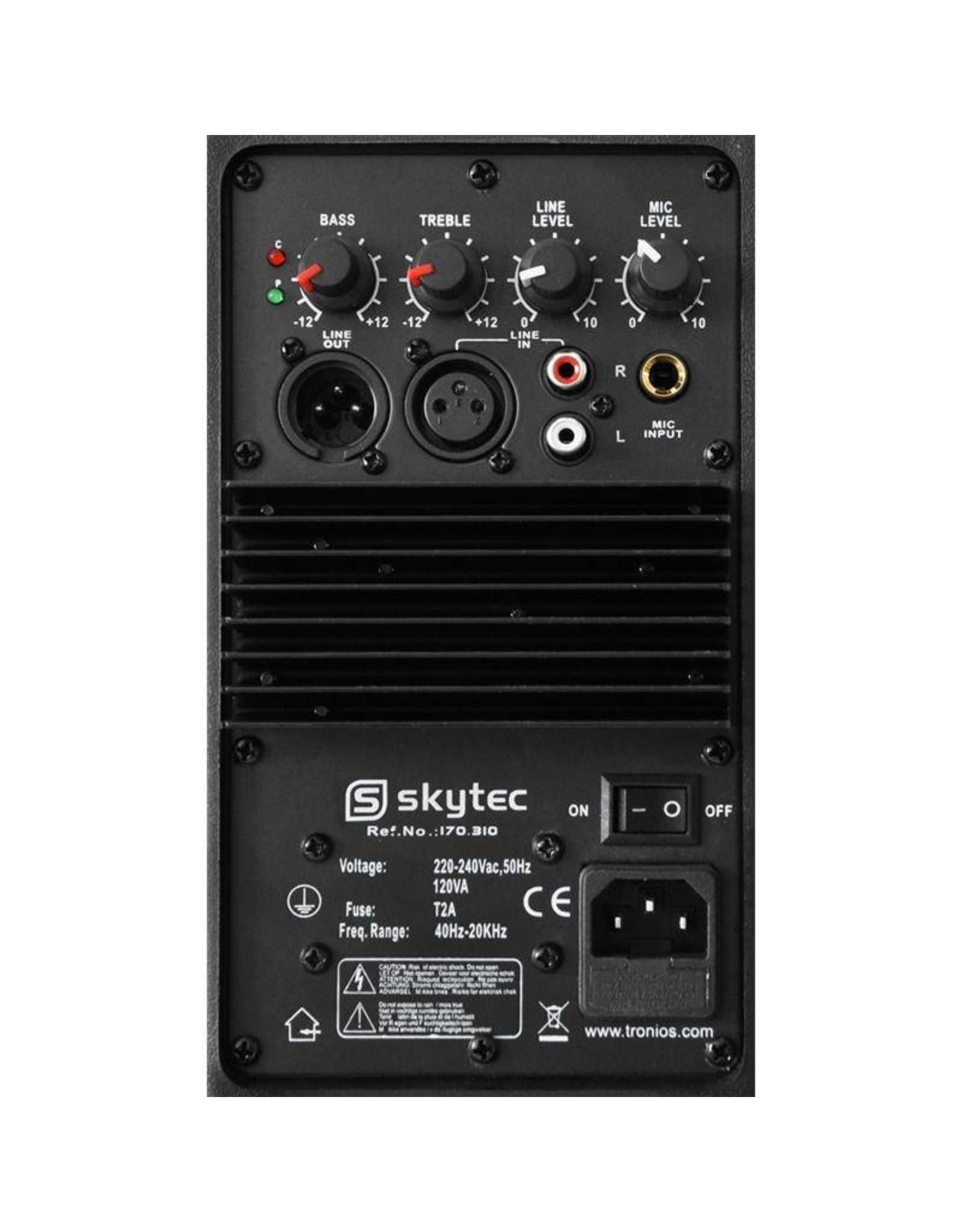 Skytec SP800A ABS Actieve PA speaker 8" 200W 170.310