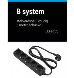 B System 5m Stekkerdoos 5 voudig voeding 5 meter BS-SD55