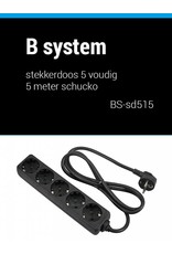 B System  Stekkerdoos 5 voudig voeding 1.5 meter BS-SD515