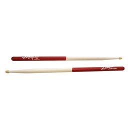 Zildjian 5ACWWRD Trommelstöcke 5A Acorn Wood Tip, Dip-Serie Weiß mit roten DIP
