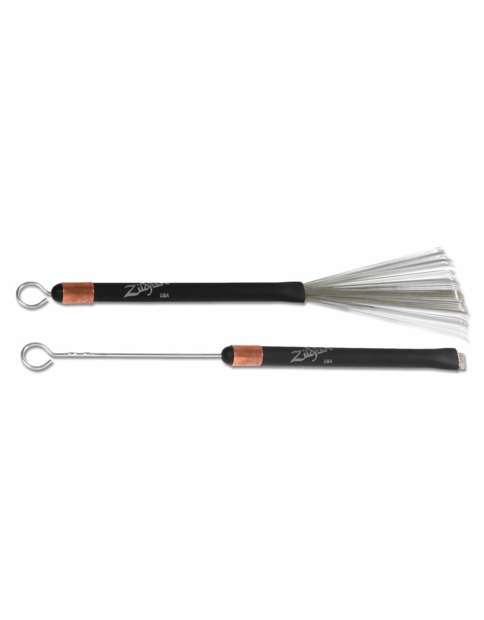 Zildjian  SDWB3 Draadbrush Bent Bristle, Rubberen handvat, zwart ZISDWB3