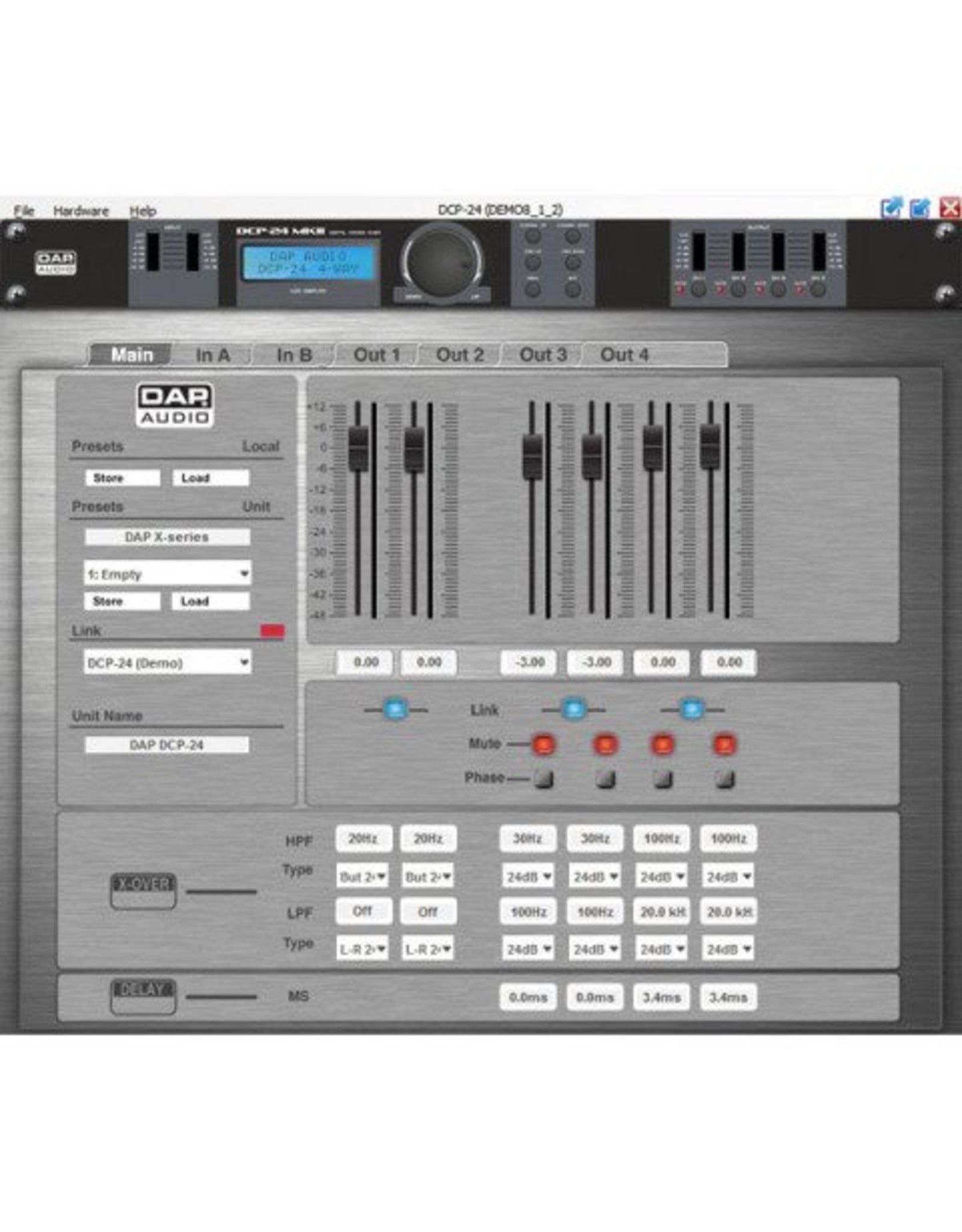 DAP audio pro DAP-Audio DCP-24 MKII Digitale Cross Over 2-in, 4-out-D2083