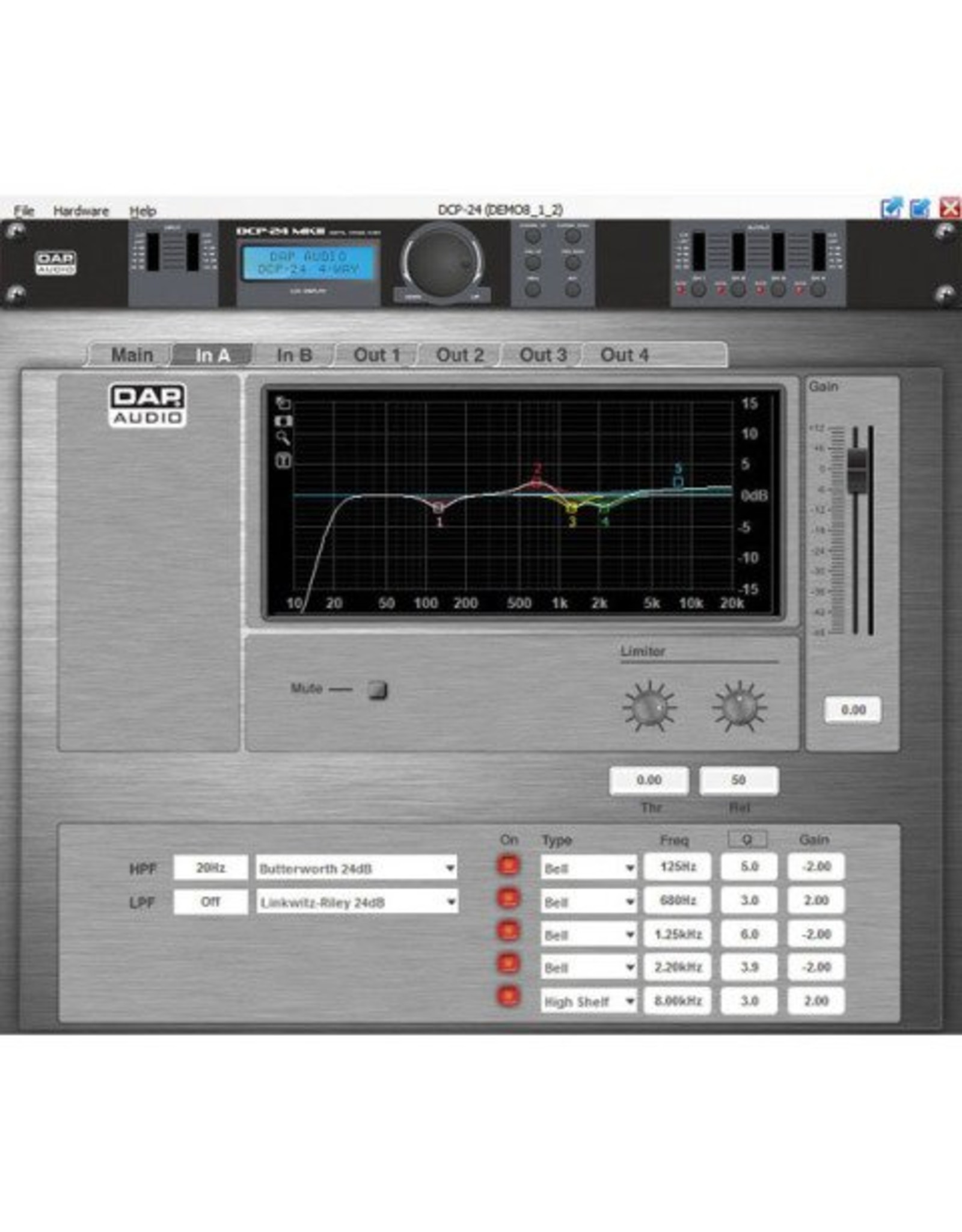 DAP audio pro DAP-Audio DCP-24 MKII Digitale Cross Over 2-in, 4-out-D2083