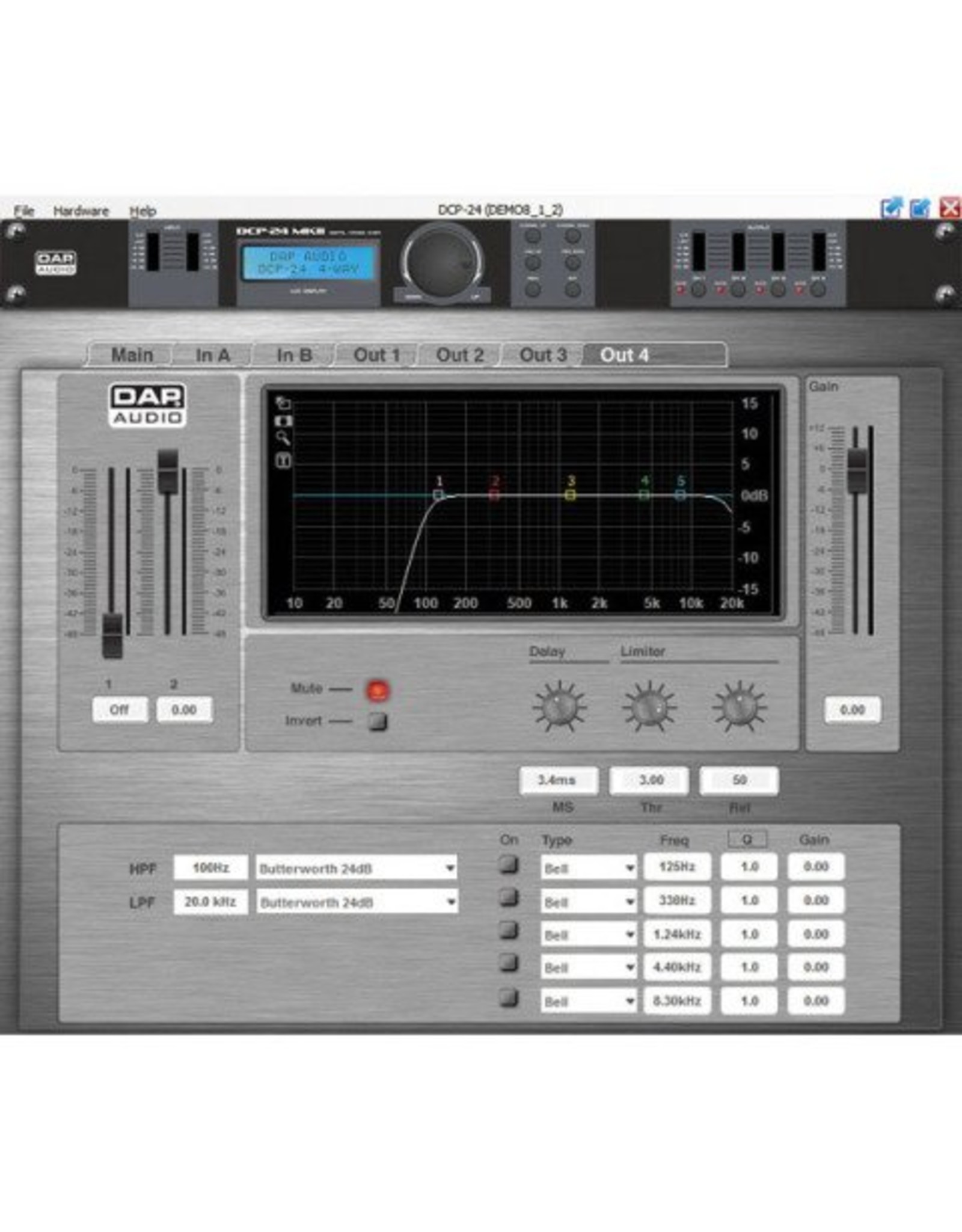 DAP audio pro DAP-Audio DCP-24 MKII Digitale Cross Over 2-in, 4-out-D2083