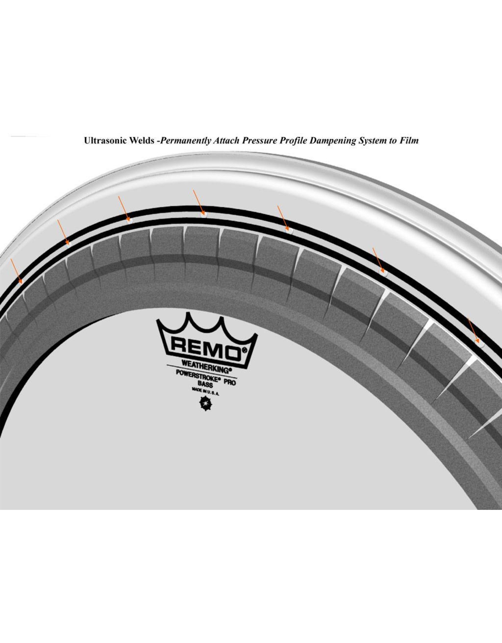 REMO  PR 1322-00 Powerstroke Pro Clear 22 inch bass drum skin