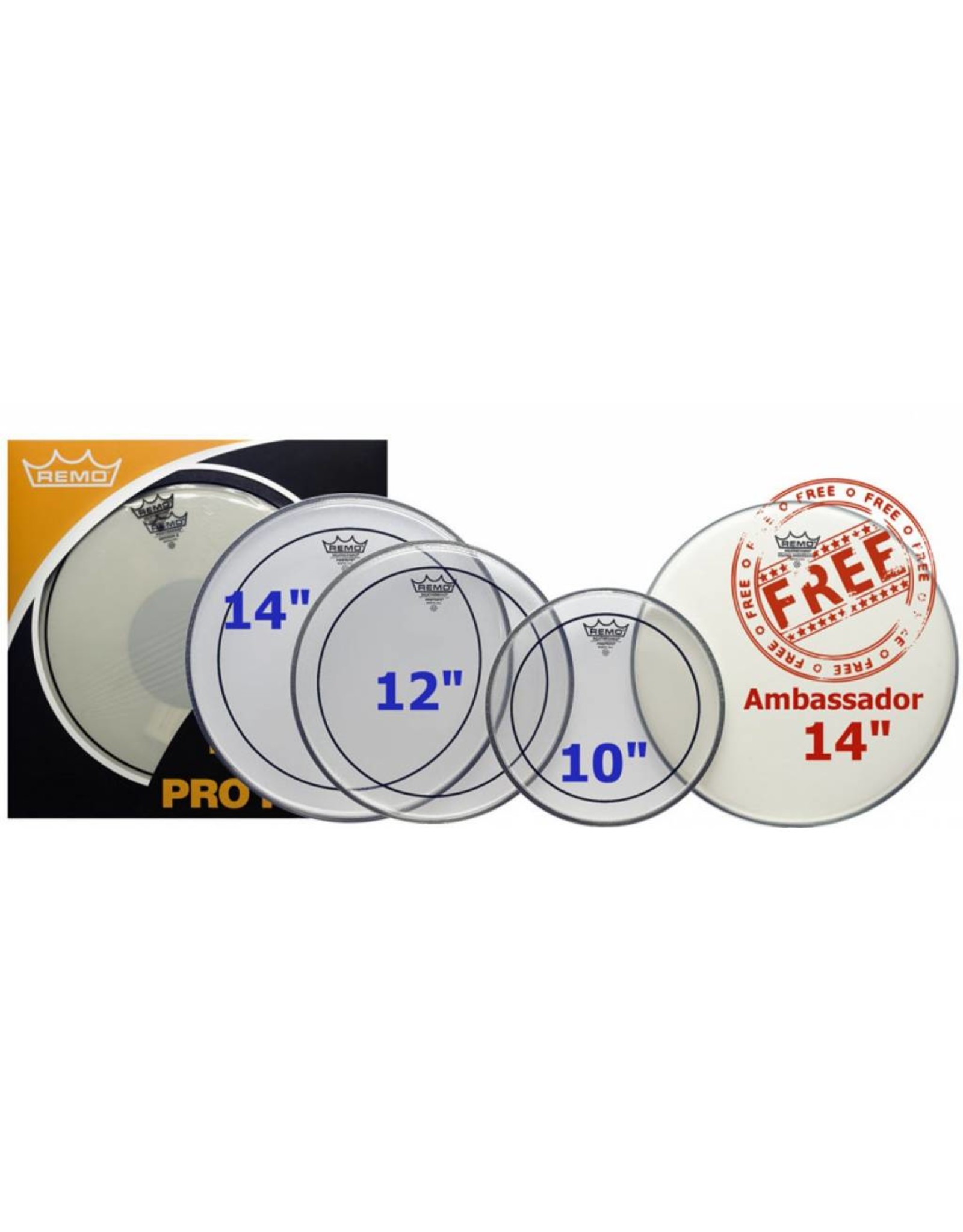 REMO  PS-1324-00 Pinstripe Clear 24 inch, 24" bassdrum vel