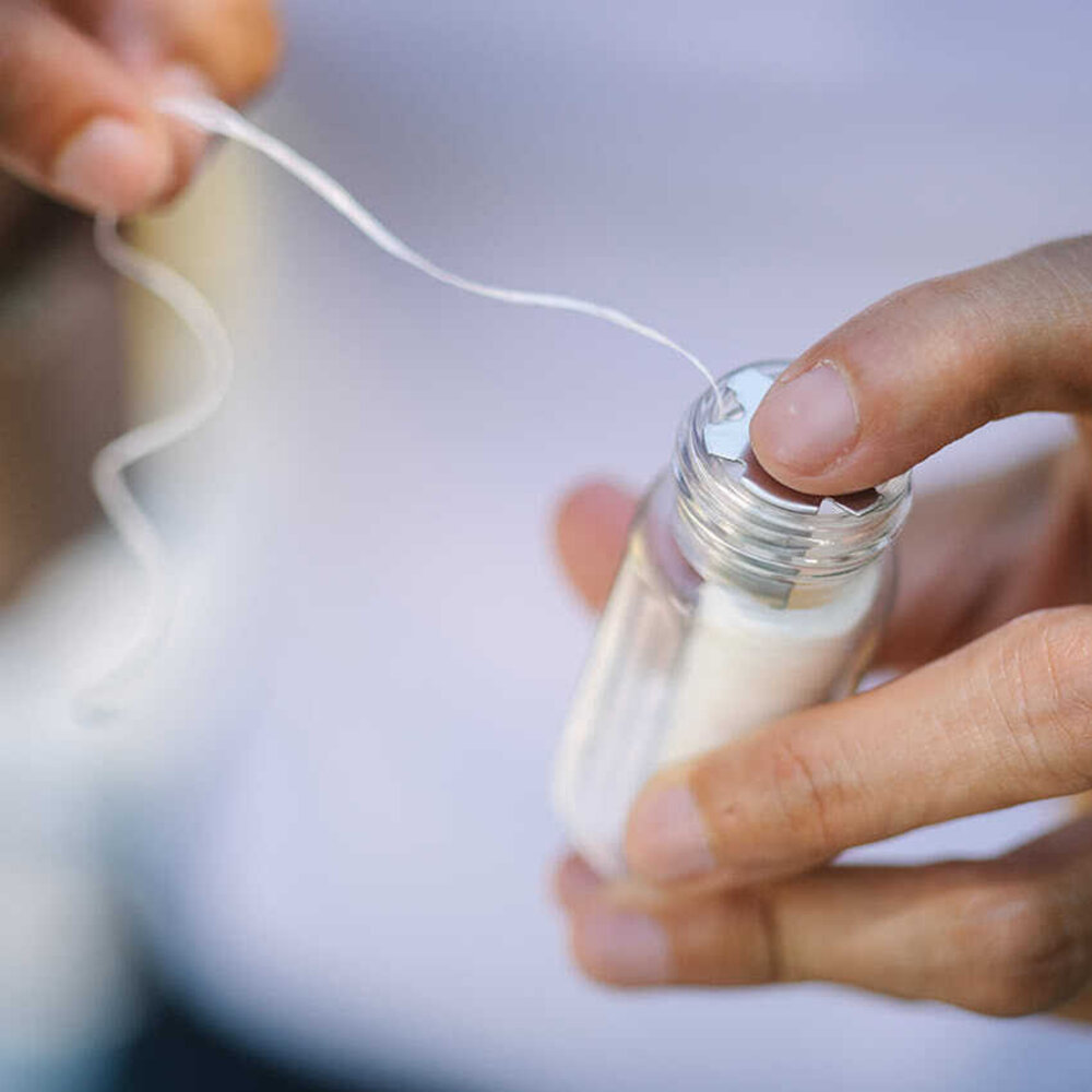 Georganics Natuurlijke zijdefloss met pepermuntolie