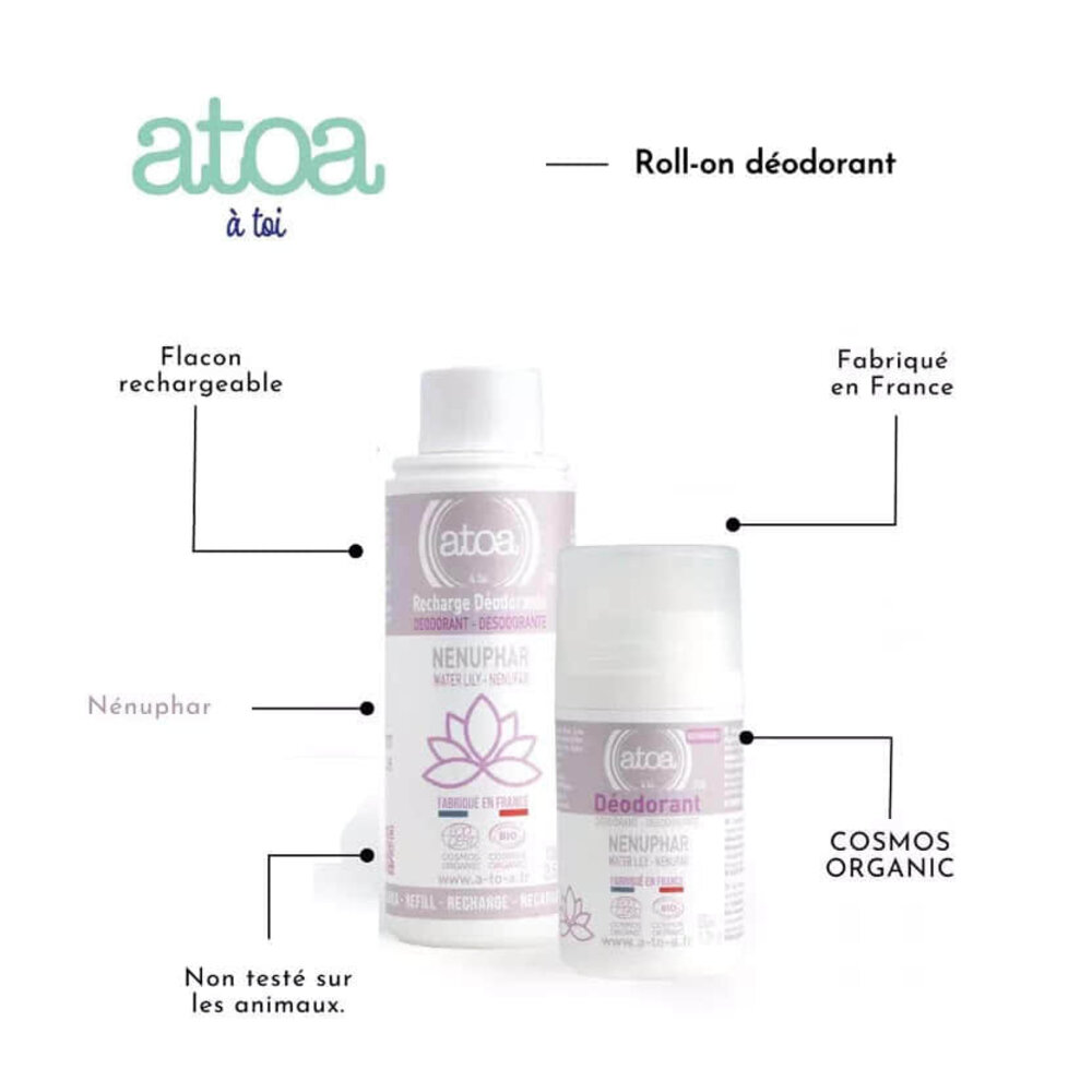 Atoa Navulbare Roll-on Deodorant Waterlelie Atoa Navulbare Roll-on Deodorant Waterlelie