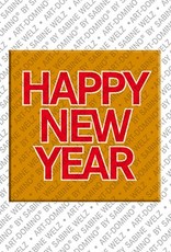 ART-DOMINO® BY SABINE WELZ Happy New Year – Magnet mit Neujahrswünschen