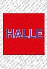 ART-DOMINO® BY SABINE WELZ Halle - Magnet with the name Halle