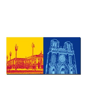 ART-DOMINO® BY SABINE WELZ Nice - Place Masséna + Basilisque Notre-Dame de Nice