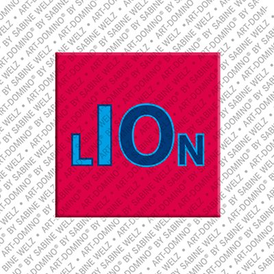 ART-DOMINO® BY SABINE WELZ Lion – Magnet with the name Lion