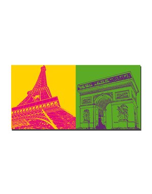 ART-DOMINO® BY SABINE WELZ Paris - Eiffel Tower + L'arc de triomphe