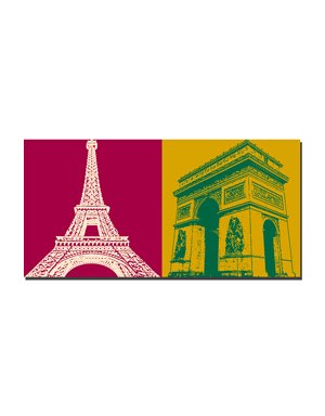 ART-DOMINO® BY SABINE WELZ Paris - Eiffel Tower + L'arc de triomphe