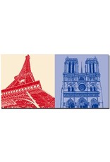 ART-DOMINO® BY SABINE WELZ Paris - Eiffel Tower + Notre Dame