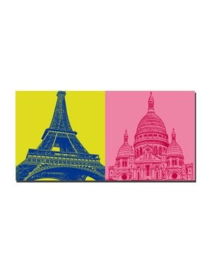 ART-DOMINO® BY SABINE WELZ Paris - Tour Eiffel + Sacré-Coeur
