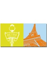ART-DOMINO® BY SABINE WELZ Paris - Signe du métro + Tour Eiffel