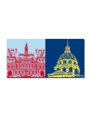 ART-DOMINO® BY SABINE WELZ Paris - Town Hall + Dome of Invalides