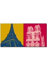 ART-DOMINO® BY SABINE WELZ Paris - Tour Eiffel + Notre Dame