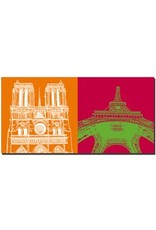 ART-DOMINO® BY SABINE WELZ Paris - Notre Dame + Eiffel Tower