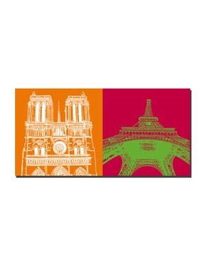 ART-DOMINO® BY SABINE WELZ Paris - Notre Dame + Tour Eiffel