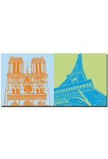 ART-DOMINO® BY SABINE WELZ Paris - Notre Dame + Eiffel Tower