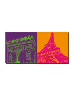 ART-DOMINO® BY SABINE WELZ Paris - L'arc de triomphe + Tour Eiffel