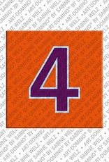 MAGNET-STORIES Numéro 4 - aimant avec le nombre 4