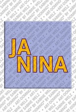 ART-DOMINO® BY SABINE WELZ Janina – Magnet with the name Janina