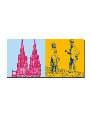 ART-DOMINO® BY SABINE WELZ Cologne - Cathédrale de Cologne + Tünnes und Schäl