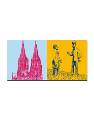 ART-DOMINO® BY SABINE WELZ Cologne - Cathédrale de Cologne + Tünnes und Schäl