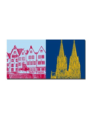 ART-DOMINO® BY SABINE WELZ Cologne - Martinswinkel + Cologne cathedral